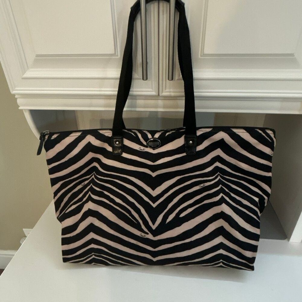COACH Zebra Print Tote Bag with Bonus Bag - Picture 3 of 9